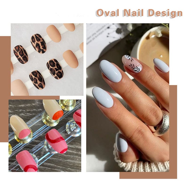 Sethexy Short Oval False Nails 500Pcs 10Sizes Full Cover Acrylic Nail Tips For Art Nail Design (Clear) - Image 5